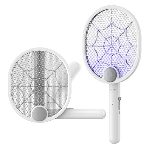 Buzbug Racchetta Zanzare Elettrica USB-C Ricaricabile, Ammazza Zanzare Elettrico Pieghevole, Racchetta Mosche Elettrica con Maglia a Triplo Strato, Antizanzare Elettrico per Esterno Interno