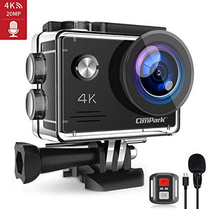 Campark 4K 20MP Action Cam WiFi Impermeabile 40M con Telecomando e Microfono...