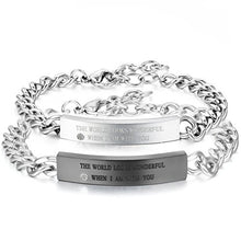 Carica l&#39;immagine nel visualizzatore di Gallery, OIDEA Bracciale Braccialetto per Coppia Lovers in Acciaio Inox... - Ilgrandebazar