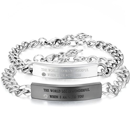 OIDEA Bracciale Braccialetto per Coppia Lovers in Acciaio Inox... - Ilgrandebazar
