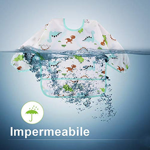 Lictin 5 pezzi Bavaglino a Manica Lunga - Impermeabile Unisex per M - Ilgrandebazar
