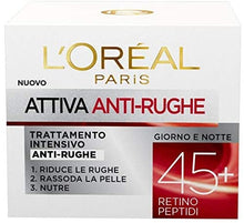 Carica l'immagine nel visualizzatore di Gallery, L'Oréal Paris Crema Viso Anti-Rughe Attiva 45+, Trattamento Intensivo Anti-Rughe, Rassoda e Nutre la Pelle, 50 ml, Confezione da 1