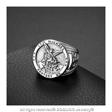 Carica l&#39;immagine nel visualizzatore di Gallery, BOBIJOO JEWELRY - Anello Uomo di San Michele Arcangelo Protezione in... - Ilgrandebazar
