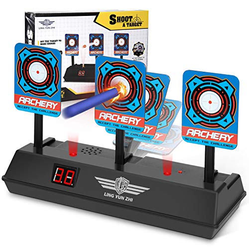 Keten Bersaglio Elettrico per Nerf Guns, Auto-Reset Intelligent Light Nero