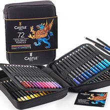 Carica l'immagine nel visualizzatore di Gallery, Castle Art Supplies Set 72 Matite | Mine Colorate con Anima Morbida per Artisti, Professionisti e Coloristi Adulti | In Resistente Custodia Cernierata Facile Trasporto