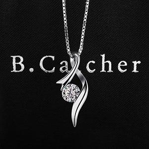 B.Catcher collana da donna in argento con pendente zircone a diamante - Ilgrandebazar