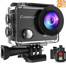 Carica l&#39;immagine nel visualizzatore di Gallery, Crosstour Action Cam 4K WiFi 20MP Camera LDC Subacquea 30M con...