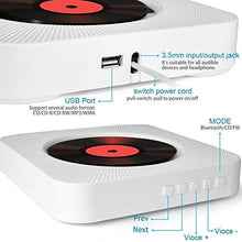 Carica l&#39;immagine nel visualizzatore di Gallery, Lettore CD portatile con altoparlanti HiFi integrati da parete CD-White