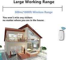 Carica l'immagine nel visualizzatore di Gallery, Campanello Senza Fili Impermeabile, Wireless Doorbell Con Raggio 1-2 Bianco