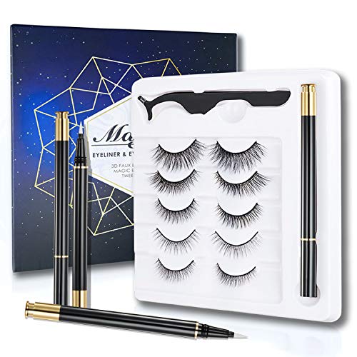 ONLYOILY Eyeliner & Kit ciglia, Ciglia finte 3D in finta ciglia...