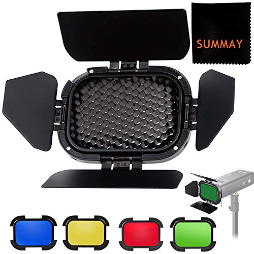 GODOX BD-07 Porta Barn con Staccabile Griglia a Nido d'ape e 4 Filtri BD07