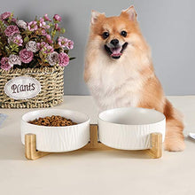 Carica l&#39;immagine nel visualizzatore di Gallery, HCHLQLZ Bianco Ceramica Ciotole per Cani Gatti Ciotola Cane 400ml, bianco×2