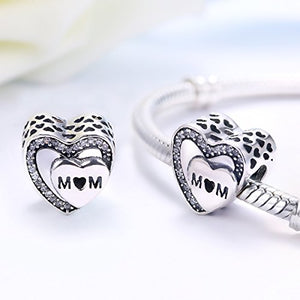Ciondolo di tributo alla mamma, in argento Sterling 925 con zirconia cubica,... - Ilgrandebazar
