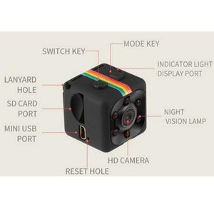 Mini telecamera SQ11 HD,Sansnail con visione notturna e risoluzione Nero - Ilgrandebazar
