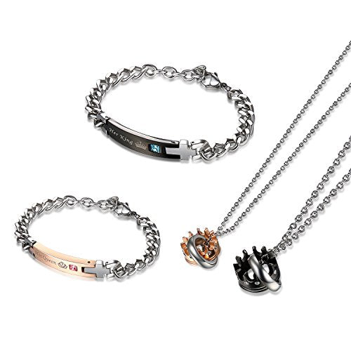 Flongo Coppia Bracciali Braccialetto Lui & Lei, His Con Collane C - Ilgrandebazar