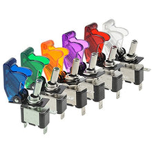 Carica l'immagine nel visualizzatore di Gallery, WGCD - Set di 6 interruttori a levetta per auto a LED, 12 V, 20 A, colore:...