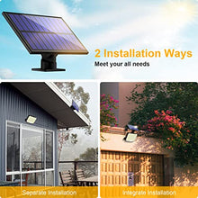Carica l&#39;immagine nel visualizzatore di Gallery, RISEMART Lampada solare per esterni, 118 LED Luce Solare Led Esterno con Sensore di Movimento Luci Solari da Esterno con Telecomando, 3Modes, IP65 Impermeabile, cavo da 5m Giardino Garage [1 Pezzi ]