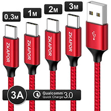 Carica l'immagine nel visualizzatore di Gallery, ZKAPOR Cavo USB C [4Pezzi, 0.3m 1m 2m 3m] Tipo C 3m