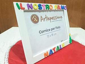 Cornici per foto in legno con scritto IL NOSTRO PRIMO NATALE decorata con... - Ilgrandebazar