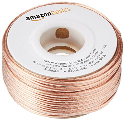 AmazonBasics - Cavo per altoparlanti 2x1,3 mm², lunghezza: 30,4 30,48 m,