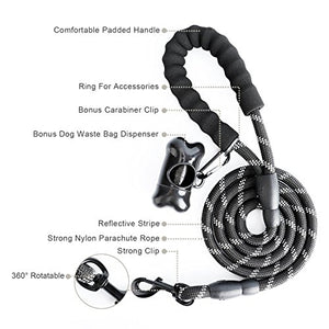 Guinzaglio per Cani, 1,5m Robusto Cani con Manico nero - Ilgrandebazar
