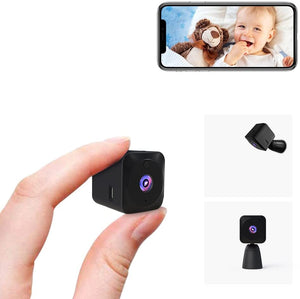 Telecamera Wifi 4k AOBOCAM Mini Telecamera WiFi Interno, Videocamera Sorveglianza 1080P, Visione Notturna, Rilevamento Di Movimento, Controllo Remoto Con App (black 1) (Black 5 Telecamera Nascosta
