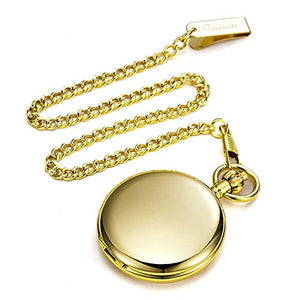 TREEWETO Orologio da tasca unisex con catena, analogico, Golden057 - Ilgrandebazar