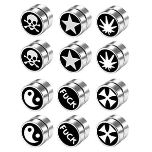 Flongo 6 Paia 1CM Orecchini Punk Magnetici Unisex, senza buco, in... - Ilgrandebazar