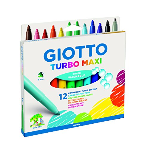 Giotto 454000 Turbo Pennarelli, Maxi Punta Larga, 5 mm, Confezione da... - Ilgrandebazar