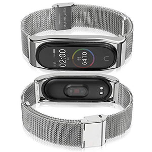 AHANGA Cinturino per Mi Band 4 3 Bracciale Milanese Argento - Ilgrandebazar