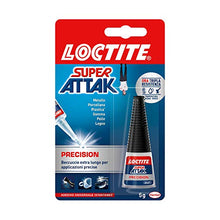 Carica l'immagine nel visualizzatore di Gallery, Loctite Super Attak Precision, Colla liquida trasparente con beccuccio extra lungo, Colla universale istantanea multimateriale, Colla resistente e precisa, 1 x 5g