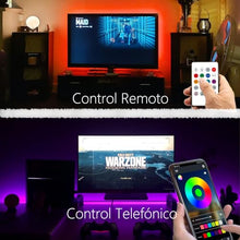 Carica l&#39;immagine nel visualizzatore di Gallery, Striscia di luci LED per TV, kit di retroilluminazione TV USB con telecomando, controllo APP sincronizzazione con musica, 5050 RGB Smart LED Bias Illuminazione per HDTV, PC (2 m per TV da 32 &quot;-60&quot;)