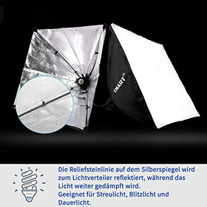 Emart, set softbox pieghevole da 1000 W, 60 x 60 cm, illuminazione per...