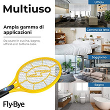 Carica l'immagine nel visualizzatore di Gallery, Fly-Bye - Racchetta Zanzare Elettrica (Versione 2023 aggiornata) - 4000v Antizanzare Elettrico - Zanzare Elettrico USB Ricaricabile - Ammazza Zanzare Elettrico con Luce LED - Anti Zanzare Elettrico