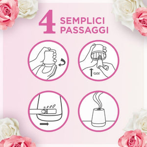 Airwick Armonia Istantanea, Confezione con kit completo Gadget 1 Diffusore di Oli Essenziali + 1 Ricarica alla Fragranza di Petali di Rosa