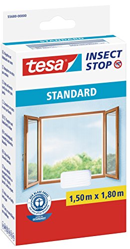 Tesa 55680 Zanzariera per Finestra Standard, Bianco, 1,50m x 1,80m, Bianco