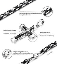 Carica l&#39;immagine nel visualizzatore di Gallery, BESTEEL Gioielli in Acciaio Inossidabile 5MM Ciondolo Croce Collana per Uomo... - Ilgrandebazar