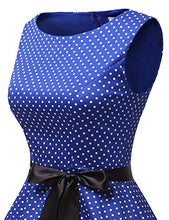 Carica l'immagine nel visualizzatore di Gallery, Gardenwed Annata 1950 retrò Rockabilly Polka S, Royal Blue Small White Dot