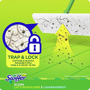 Swiffer Starter Kit Scopa con 1 Manico, 8 Panni Asciutti e 3 Umidi,...