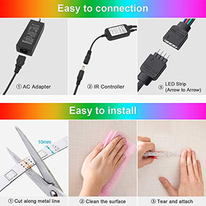 Striscia LED Musicale, Fansteck 5M Strisce Led TV 5050 RGB 1 Pack