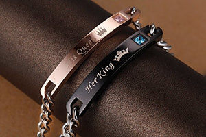 His Queen Her King Set Coppia Bracciali per Lui e Lei - Ilgrandebazar
