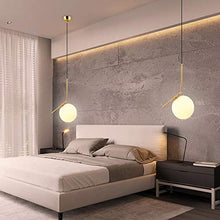 Carica l&#39;immagine nel visualizzatore di Gallery, Goeco Plafoniera LED Soffitto, Lampadario Soggiorno con Sfera di Vetro, 20cm - Ilgrandebazar