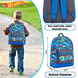 Hot Wheels Zaino Scuola Elementare Bimbo Blu Stampa Macchinine Hotwheels,...
