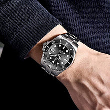 Carica l&#39;immagine nel visualizzatore di Gallery, BERSIGAR Orologio da Polso Automatico Uomo | Cinturino in Acciaio 43, Nero - Ilgrandebazar