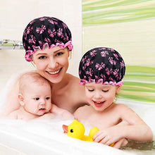 Carica l&#39;immagine nel visualizzatore di Gallery, ZARRS Cuffia Doccia Riutilizzabile,2 Pack Impermeabile Pink+wave Point - Ilgrandebazar