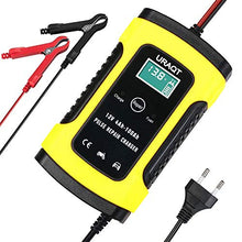 Carica l'immagine nel visualizzatore di Gallery, URAQT Caricabatteria Moto,12V 6A Multi Proictezioni Caricatore Giallo