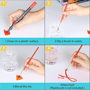 Beupro Set Pennarelli Acquerello, 12 a Colori Doppia Punta per... - Ilgrandebazar