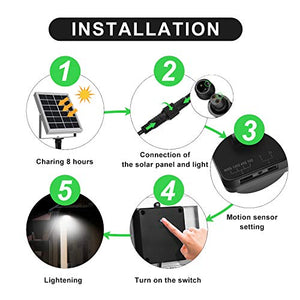 CLY Faretto Solare con Sensore di Movimento 60 LED, Luce da Esterno,...