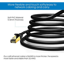 Carica l&#39;immagine nel visualizzatore di Gallery, Veetop Cavo Ethernet LAN Cat 8 RJ45 per Rete Alta velocità 40 Gbps / 1m nero