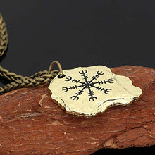 Carica l&#39;immagine nel visualizzatore di Gallery, GuoShuang, Collana amuleto Nordico Vichingo Odino Aegishjalmr Design 2# - Ilgrandebazar